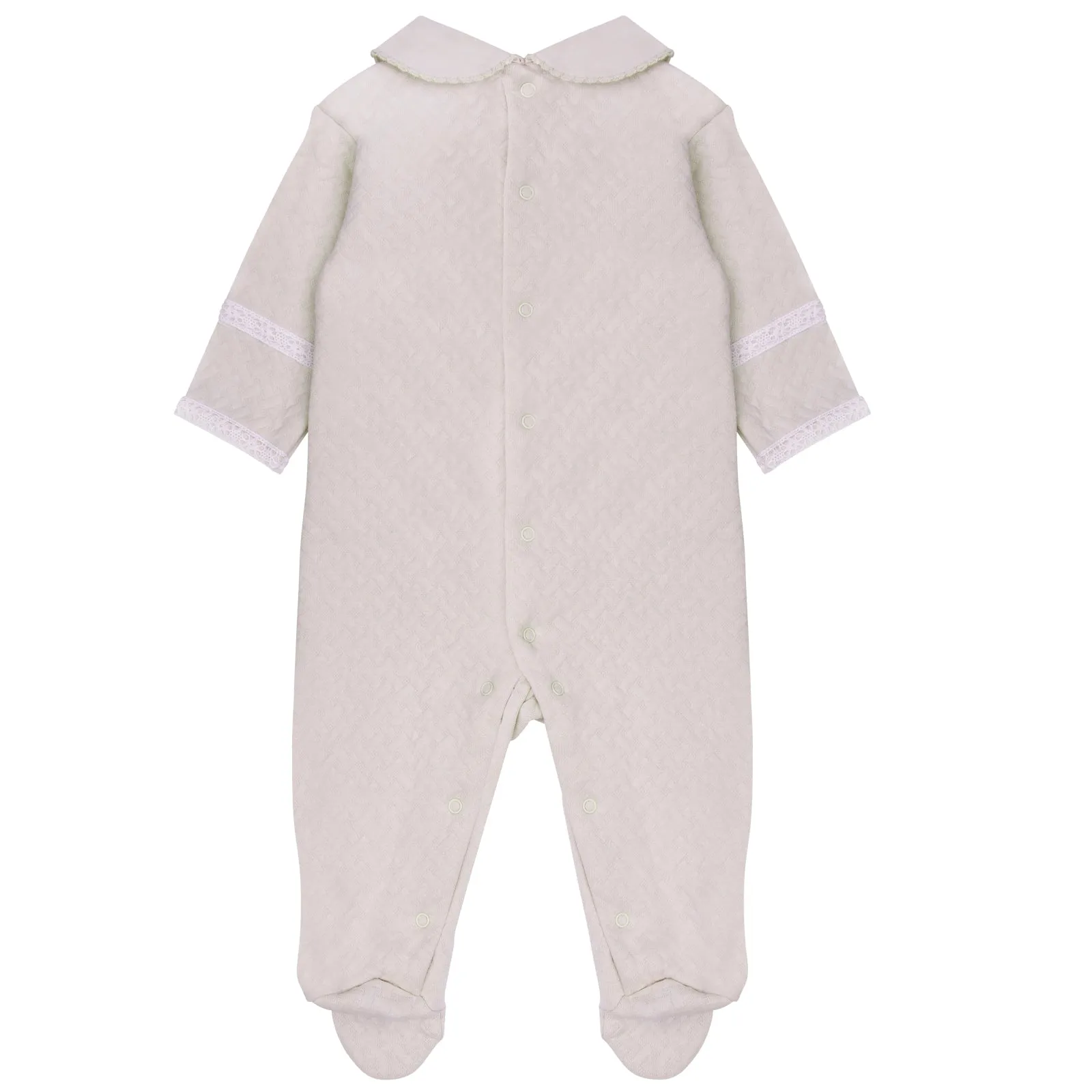 Pima Cotton Quilted Baby Grow Nude