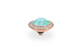 Qudo Rose Gold Plated Stainless Steel Tondo Deluxe 13mm Top in Silky Sage Delite