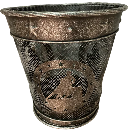 "Barrel Racer" Metal Wastebasket