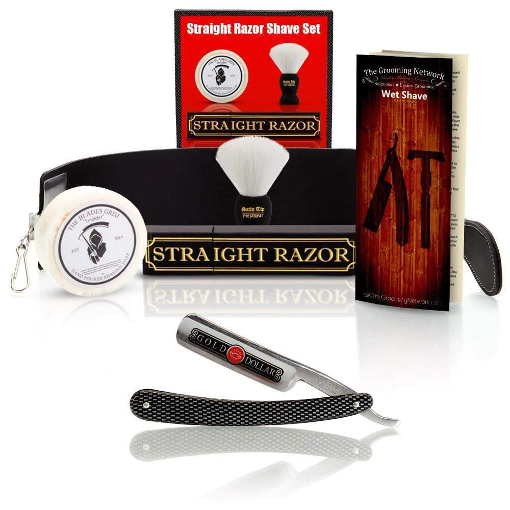 Shave Ready Gold Dollar Straight Razor With Premium Shave Kit