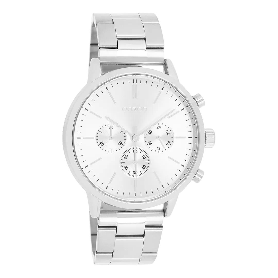 Silver coloured OOZOO watch with silver coloured stainless steel bracelet - C11405