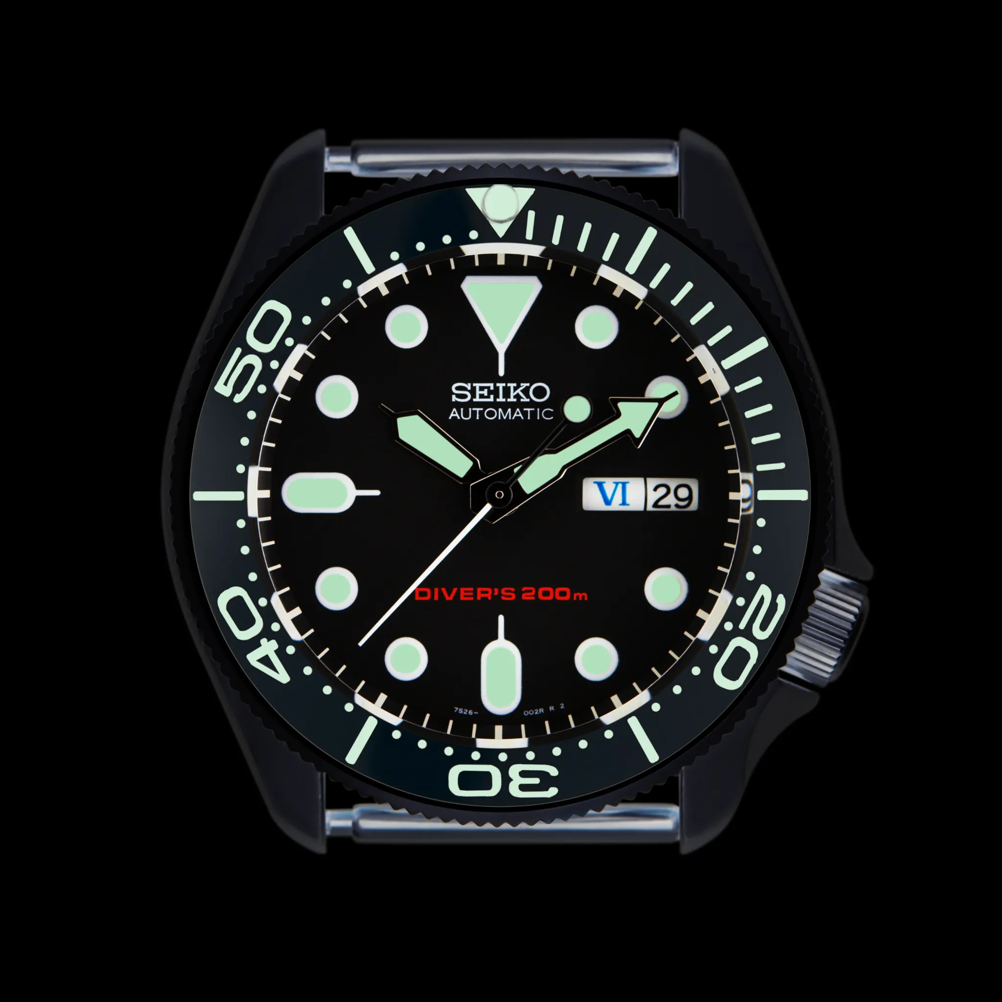 SKX007/SRPD Lumed Ceramic Bezel Insert: SMP style Black/White