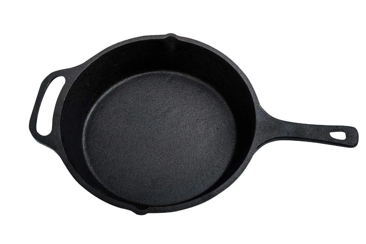 Sparkenzy Pre seasoned Cast iron Skillet 10 inch | Kadai 10 inch | Combo