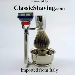 Swissco Fusion Style Italian Shave Set with Badger Brush