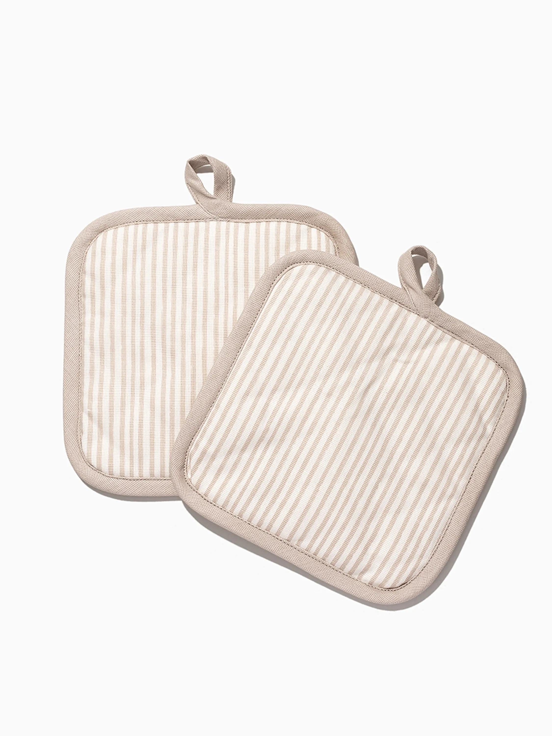 Tan Striped Pot Holder (Set of 2)