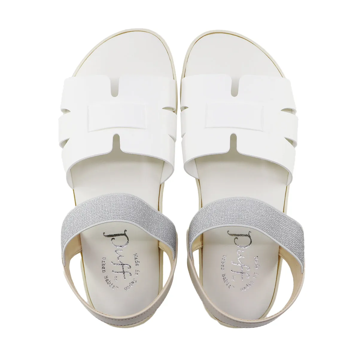 Tomu Silver-Ivory Soft Sandals