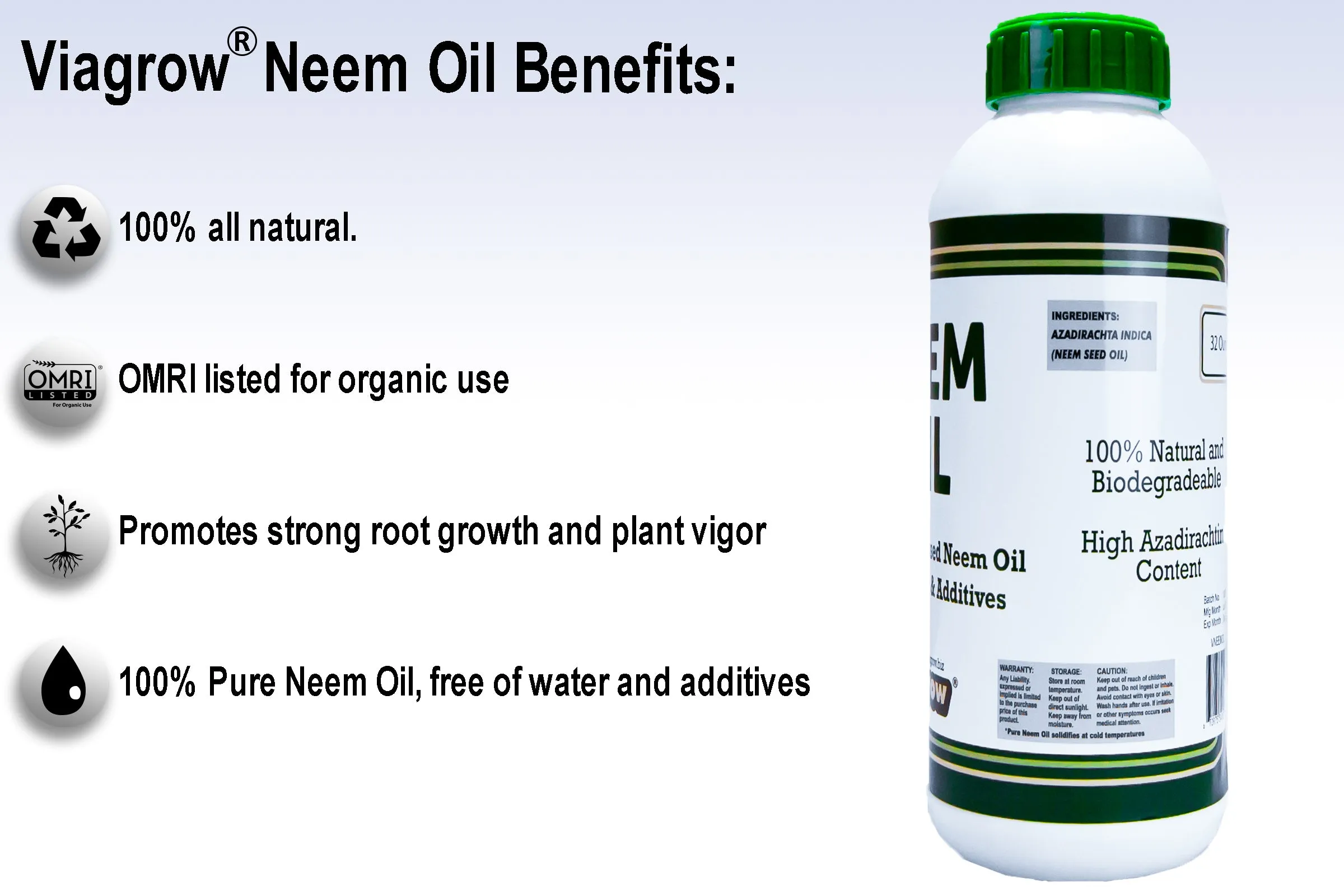 Viagrow 32oz Cold Pressed Neem Oil Seed Extract